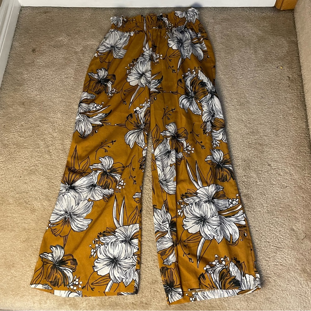 Flowy Floral Pants - Extra Large